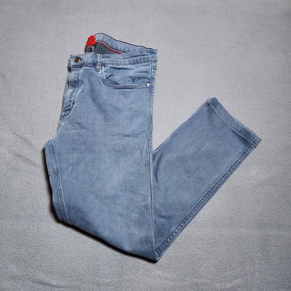 Hugo Boss Men 34X28 Blue Slim Straight Leg Jeans